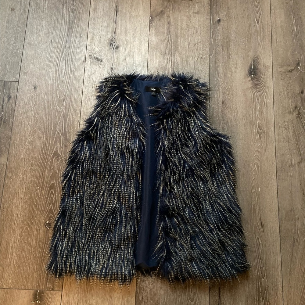 Mossimo Supply Co. Black and Gray Faux Fur Vest